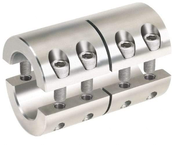 Climax Metal Products - 10mm Inside x 29mm Outside Diam, Metric Two-Piece Clamping Rigid Coupling - 45mm Long - USA Tool & Supply