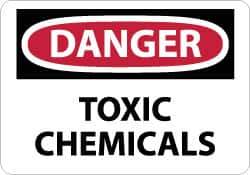 NMC - "Danger - Toxic Chemicals", 7" Long x 10" Wide, Pressure-Sensitive Vinyl Safety Sign - Rectangle, 0.004" Thick, Use for Hazardous Materials - USA Tool & Supply