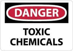 NMC - "Danger - Toxic Chemicals", 7" Long x 10" Wide, Pressure-Sensitive Vinyl Safety Sign - Rectangle, 0.004" Thick, Use for Hazardous Materials - USA Tool & Supply