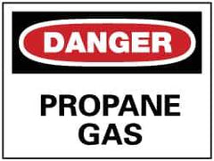 NMC - "Danger - Propane Gas", 7" Long x 10" Wide, Rigid Plastic Safety Sign - Rectangle, 0.05" Thick, Use for Hazardous Materials - USA Tool & Supply