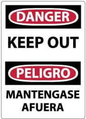 NMC - "Danger - Keep Out", 14" Long x 10" Wide, Rigid Plastic Safety Sign - Rectangle, 0.05" Thick, Use for Accident Prevention - USA Tool & Supply