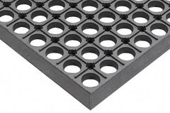 Wearwell - 20' Long x 3' Wide, Dry/Wet Environment, Anti-Fatigue Matting - Gray, CFR Rubber with Rubber Base, Beveled on 4 Sides - USA Tool & Supply