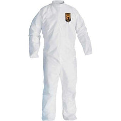 KleenGuard - Size M SMS General Purpose Coveralls - White, Zipper Closure, Open Cuffs, Open Ankles, Seamless - USA Tool & Supply