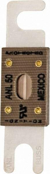 Cooper Bussmann - 50 Amp Non-Time Delay Fast-Acting Forklift & Truck Fuse - 125VAC, 80VDC, 3.18" Long x 0.75" Wide, Littelfuse CNL50, Bussman ANL-50, Ferraz Shawmut CNL50 - USA Tool & Supply