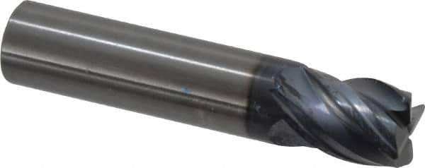 SGS - 5/8", 4 Flute, Single End, Solid Carbide, 0.0350 - 0.0400" Corner Radius End Mill - 3" OAL, Right Hand Flute, 3/4" LOC, Right Hand Cut - USA Tool & Supply