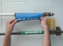 NMC - Pipe Marker with No Legend and Arrow Graphic - 6 to 8" Pipe Outside Diam, White on Blue - USA Tool & Supply
