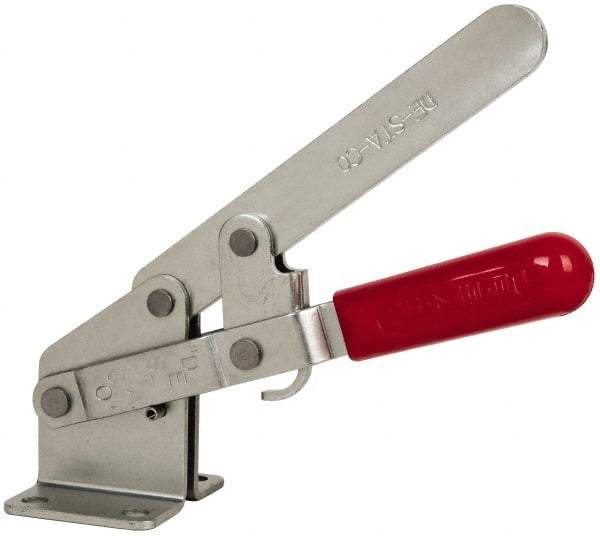 De-Sta-Co - 1,200 Lb Holding Capacity, Vertical Handle, Manual Hold Down Toggle Clamp - 72° Handle Movement, 140° Bar Opening, Solid Bar, Flanged Base, Carbon Steel - USA Tool & Supply