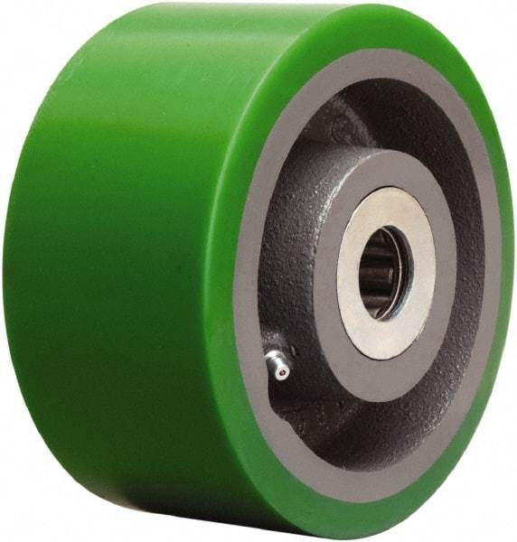 Hamilton - 6 Inch Diameter x 3 Inch Wide, Polyurethane on Cast Iron Caster Wheel - 2,200 Lb. Capacity, 3-1/4 Inch Hub Length, 1-15/16 Inch Axle Diameter, Plain Bore Bearing - USA Tool & Supply