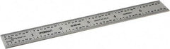 Fowler - 6" Long, 1/64, 1/32" and 0.5, 1mm Graduation, Rigid Steel Rule - English/Metric Graduation Style, Silver - USA Tool & Supply