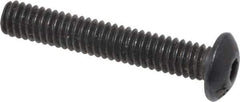 Value Collection - #8-32 UNC Hex Socket Drive, Button Screw - Alloy Steel, Black Oxide Finish, Fully Threaded, 1" Length Under Head - USA Tool & Supply
