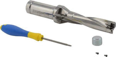 Iscar - 4-1/4" Max Drill Depth, 4xD, 1-1/16" Diam, Indexable Insert Drill - 2 Inserts, 1-1/4" Shank Diam, Straight Shank - USA Tool & Supply