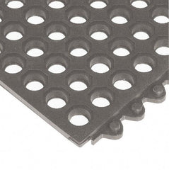 Wearwell - 3' Long x 3' Wide x 5/8" Thick, Anti-Fatigue Modular Matting Tiles - Black, For Dry & Wet Areas, Series 572 - USA Tool & Supply