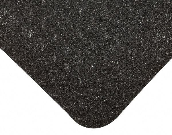 Wearwell - 5' Long x 3' Wide, Dry Environment, Anti-Fatigue Matting - Black, Vinyl with Nitrile Blend Base, Beveled on 4 Sides - USA Tool & Supply