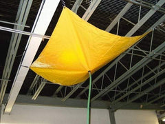 PRO-SAFE - Tarp-Shaped Heavy Duty Roof Leak Diverter - 15' Long x 15' Wide x 18 mil Thick, Yellow - USA Tool & Supply