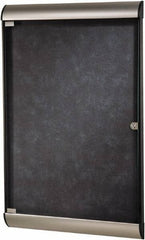 Ghent - 96" Wide x 47.13" High Enclosed Cork Bulletin Board - Natural Cork, Aluminum Frame - USA Tool & Supply