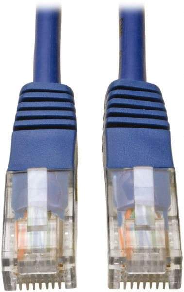 Tripp-Lite - Cat5e, 24 AWG, 8 Wires, 350 MHz, Unshielded Network & Ethernet Cable - Blue, PVC, 7' OAL - USA Tool & Supply