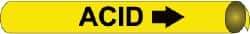NMC - Pipe Marker with Acid Legend and Arrow Graphic - 8 to 10" Pipe Outside Diam, Black on Yellow - USA Tool & Supply