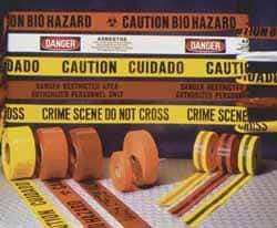 NMC - 1,000' Long x 3" Wide Roll, Polyethylene, Yellow Barricade Tape - Message: Caution - Do Not Enter - USA Tool & Supply