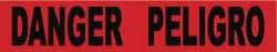 NMC - 1,000' Long x 3" Wide Roll, Polyethylene, Red Barricade Tape - Message: Danger - USA Tool & Supply