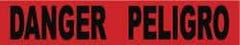 NMC - 1,000' Long x 3" Wide Roll, Polyethylene, Red Barricade Tape - Message: Danger - USA Tool & Supply