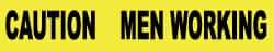 NMC - 1,000' Long x 3" Wide Roll, Polyethylene, Yellow Barricade Tape - Message: Caution - Men Working - USA Tool & Supply