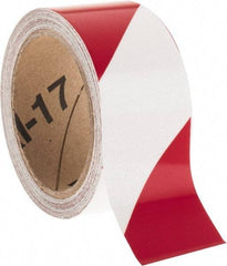 NMC - Red & Silver Striped Vinyl Tape - 2" Wide x 30' Long x 0.002" Thick, General Traffic - USA Tool & Supply