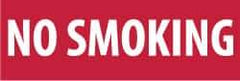 NMC - "No Smoking", 12" Long x 24" Wide, Pressure-Sensitive Vinyl Safety Sign - Rectangle, 0.004" Thick, Use for Smoking Regulations - USA Tool & Supply