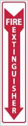 NMC - Fire Extinguisher, Aluminum Fire Sign - 4" Wide x 18" High - USA Tool & Supply