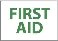 NMC - "First Aid", 7" Long x 10" Wide, Rigid Plastic Safety Sign - Rectangle, 0.05" Thick, Use for First Aid - USA Tool & Supply