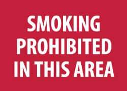 NMC - "Smoking Prohibited in This Area", 10" Long x 14" Wide, Rigid Plastic Safety Sign - Rectangle, 0.05" Thick, Use for Smoking Regulations - USA Tool & Supply