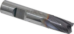 Niagara Cutter - 3/8" Diam, Fine Pitch, 1/2" LOC, 4 Flute Solid Carbide Corner Chamfer Roughing End Mill - AlTiN Finish, 2" OAL, 3/8" Shank Diam, Single End, Centercutting, 20° Helix - USA Tool & Supply