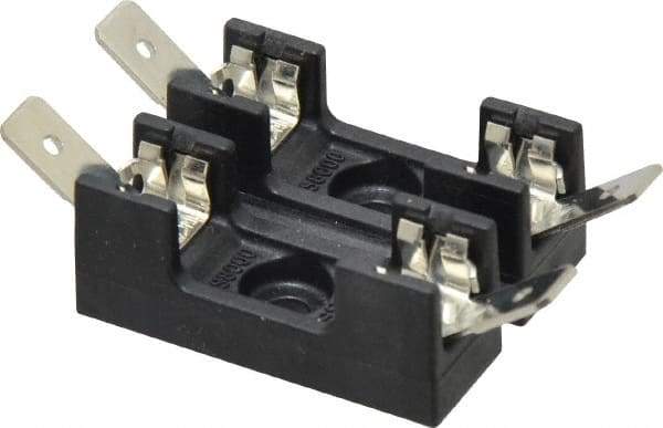 Cooper Bussmann - 2 Pole, 300 VAC/VDC, 30 Amp, Bolt-in Fuse Block - 1/4 Inch Diameter x 1-1/4 Inch Fuse Length, 2 Inch Long x 1-1/8 Inch Wide x 14.3mm High Block, 266°F - USA Tool & Supply
