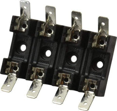 Cooper Bussmann - 4 Pole, 300 VAC/VDC, 30 Amp, Bolt-in Fuse Block - 1/4 Inch Diameter x 1-1/4 Inch Fuse Length, 2 Inch Long x 2-3/8 Inch Wide x 14.3mm High Block, 266°F - USA Tool & Supply