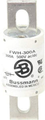 Cooper Bussmann - 500 VAC/VDC, 300 Amp, Fast-Acting Semiconductor/High Speed Fuse - Bolt-on Mount, 4-11/32" OAL, 200 (RMS Symmetrical), 50 at DC kA Rating, 1-1/2" Diam - USA Tool & Supply