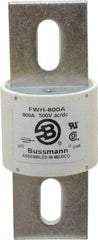 Cooper Bussmann - 500 VAC/VDC, 800 Amp, Fast-Acting Semiconductor/High Speed Fuse - Bolt-on Mount, 6-15/32" OAL, 200 (RMS Symmetrical), 50 at DC kA Rating, 2-1/2" Diam - USA Tool & Supply