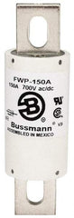 Cooper Bussmann - 700 VAC/VDC, 150 Amp, Fast-Acting Semiconductor/High Speed Fuse - Stud Mount Mount, 5-3/32" OAL, 200 (RMS), 50 at DC kA Rating, 1-1/2" Diam - USA Tool & Supply