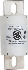 Cooper Bussmann - 700 VAC/VDC, 250 Amp, Fast-Acting Semiconductor/High Speed Fuse - Stud Mount Mount, 5-3/32" OAL, 200 (RMS), 50 at DC kA Rating, 2" Diam - USA Tool & Supply