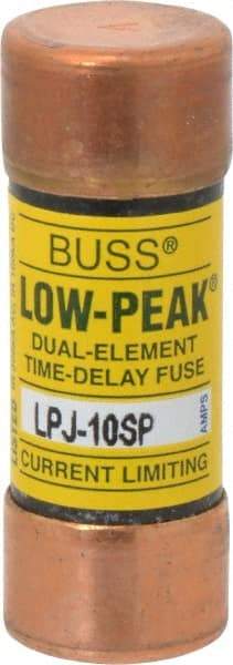 Cooper Bussmann - 300 VDC, 600 VAC, 10 Amp, Time Delay General Purpose Fuse - Fuse Holder Mount, 2-1/4" OAL, 100 at DC, 300 at AC (RMS) kA Rating, 13/16" Diam - USA Tool & Supply