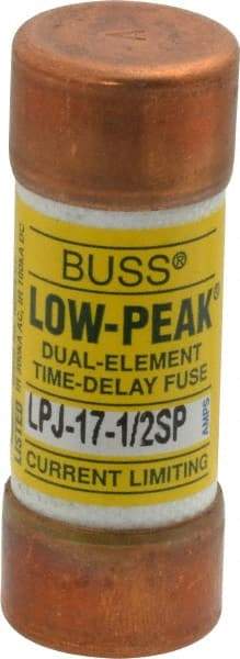 Cooper Bussmann - 300 VDC, 600 VAC, 17.5 Amp, Time Delay General Purpose Fuse - Fuse Holder Mount, 2-1/4" OAL, 100 at DC, 300 at AC (RMS) kA Rating, 13/16" Diam - USA Tool & Supply