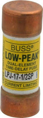 Cooper Bussmann - 300 VDC, 600 VAC, 17.5 Amp, Time Delay General Purpose Fuse - Fuse Holder Mount, 2-1/4" OAL, 100 at DC, 300 at AC (RMS) kA Rating, 13/16" Diam - USA Tool & Supply