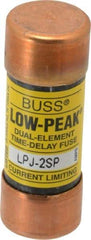 Cooper Bussmann - 300 VDC, 600 VAC, 2 Amp, Time Delay General Purpose Fuse - Fuse Holder Mount, 2-1/4" OAL, 100 at DC, 300 at AC (RMS) kA Rating, 13/16" Diam - USA Tool & Supply