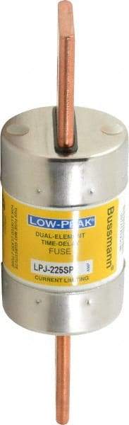 Cooper Bussmann - 300 VDC, 600 VAC, 225 Amp, Time Delay General Purpose Fuse - Bolt-on Mount, 7-1/8" OAL, 100 at DC, 300 at AC (RMS) kA Rating, 2" Diam - USA Tool & Supply