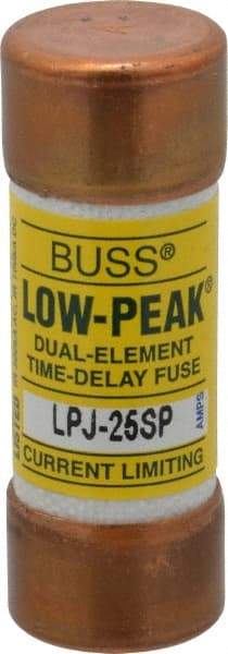 Cooper Bussmann - 300 VDC, 600 VAC, 25 Amp, Time Delay General Purpose Fuse - Fuse Holder Mount, 2-1/4" OAL, 100 at DC, 300 at AC (RMS) kA Rating, 13/16" Diam - USA Tool & Supply