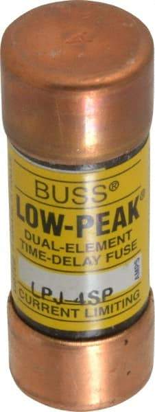 Cooper Bussmann - 300 VDC, 600 VAC, 4 Amp, Time Delay General Purpose Fuse - Fuse Holder Mount, 2-1/4" OAL, 100 at DC, 300 at AC (RMS) kA Rating, 13/16" Diam - USA Tool & Supply