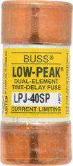 Cooper Bussmann - 300 VDC, 600 VAC, 40 Amp, Time Delay General Purpose Fuse - Fuse Holder Mount, 2-3/8" OAL, 100 at DC, 300 at AC (RMS) kA Rating, 1-1/16" Diam - USA Tool & Supply