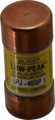 Cooper Bussmann - 300 VDC, 600 VAC, 45 Amp, Time Delay General Purpose Fuse - Fuse Holder Mount, 2-3/8" OAL, 100 at DC, 300 at AC (RMS) kA Rating, 1-1/16" Diam - USA Tool & Supply