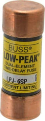Cooper Bussmann - 300 VDC, 600 VAC, 6 Amp, Time Delay General Purpose Fuse - Fuse Holder Mount, 2-1/4" OAL, 100 at DC, 300 at AC (RMS) kA Rating, 13/16" Diam - USA Tool & Supply