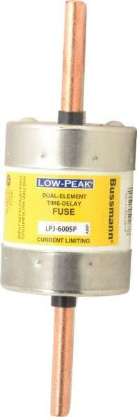 Cooper Bussmann - 300 VDC, 600 VAC, 600 Amp, Time Delay General Purpose Fuse - Bolt-on Mount, 203.2mm OAL, 100 at DC, 300 at AC (RMS) kA Rating, 2-1/2" Diam - USA Tool & Supply