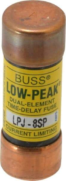 Cooper Bussmann - 300 VDC, 600 VAC, 8 Amp, Time Delay General Purpose Fuse - Fuse Holder Mount, 2-1/4" OAL, 100 at DC, 300 at AC (RMS) kA Rating, 13/16" Diam - USA Tool & Supply
