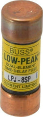 Cooper Bussmann - 300 VDC, 600 VAC, 8 Amp, Time Delay General Purpose Fuse - Fuse Holder Mount, 2-1/4" OAL, 100 at DC, 300 at AC (RMS) kA Rating, 13/16" Diam - USA Tool & Supply